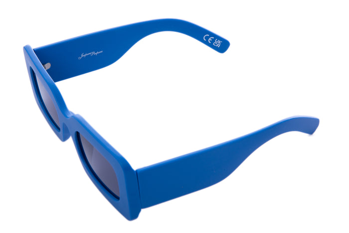 Jeepers Peepers BLUE RECTANGLE FRAMES WITH SMOKE LENS