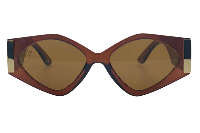 Jeepers Peepers BROWN CAT EYE FRAME WITH BROWN LENSES