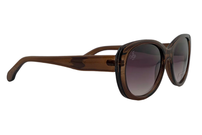 Jeepers Peepers BROWN OVAL FRAME WITH PURPLE GRAD LENSES