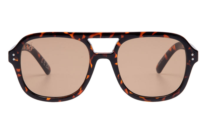 jeepers Peepers BROWN TORT AVIATOR FRAMES WITH BROWN LENSES
