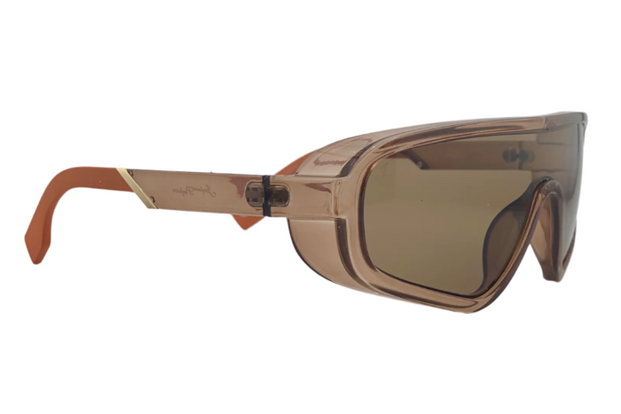 Jeepers Peepers BROWN VISOR FRAME WITH BROWN LENSES