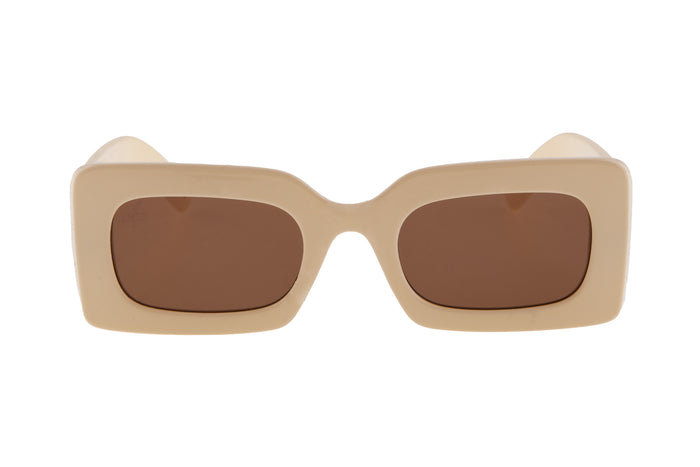 Jeepers Peepers CHUNKY CREAM FRAME WITH BROWN LENSES