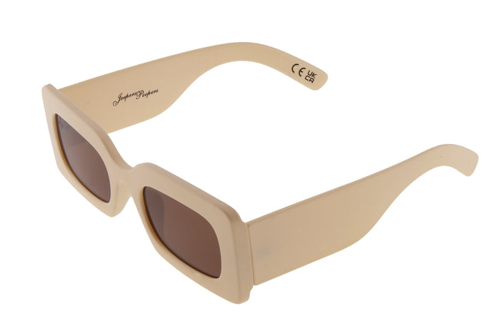 Jeepers Peepers CHUNKY CREAM FRAME WITH BROWN LENSES
