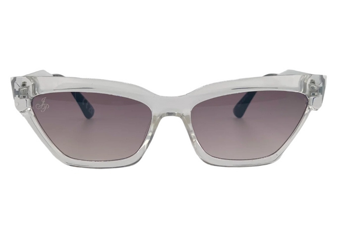 Jeepers Peepers CLEAR CAT EYE FRAME WITH PURPLE LENSES