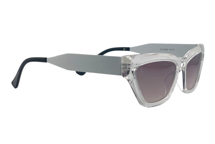 Jeepers Peepers CLEAR CAT EYE FRAME WITH PURPLE LENSES