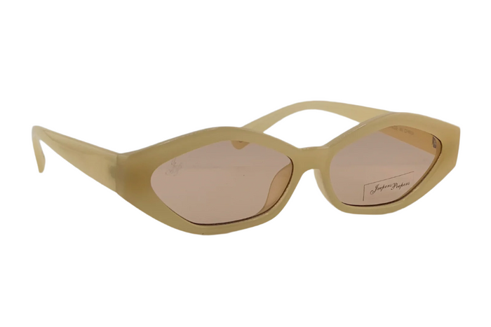 jeepers peepers CREAM OVAL FRAME WITH LIGHT PINK LENSES