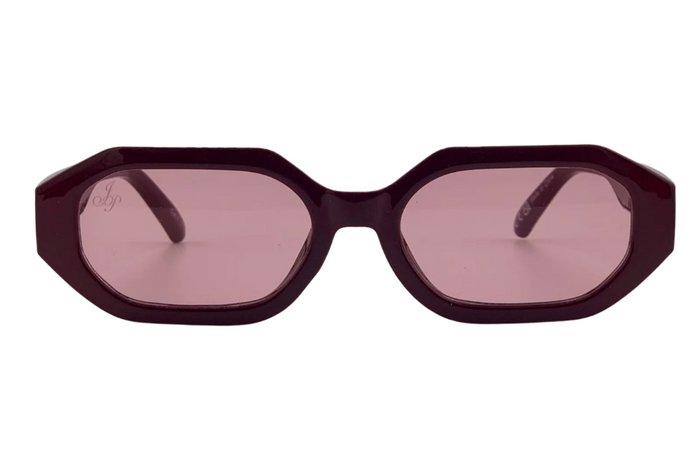 Jeepers Peepers DARK PINK HEXAGON FRAME WITH PINK LENSES