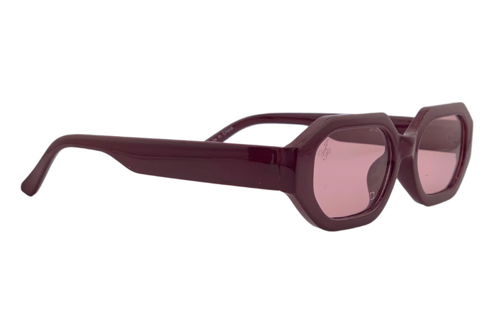 Jeepers Peepers DARK PINK HEXAGON FRAME WITH PINK LENSES