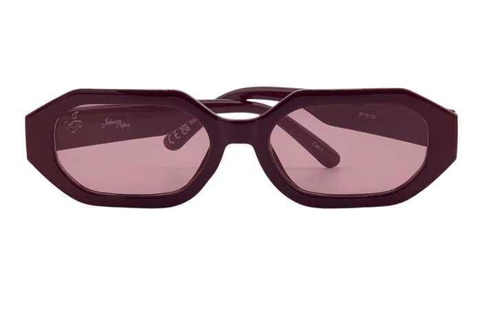 Jeepers Peepers DARK PINK HEXAGON FRAME WITH PINK LENSES