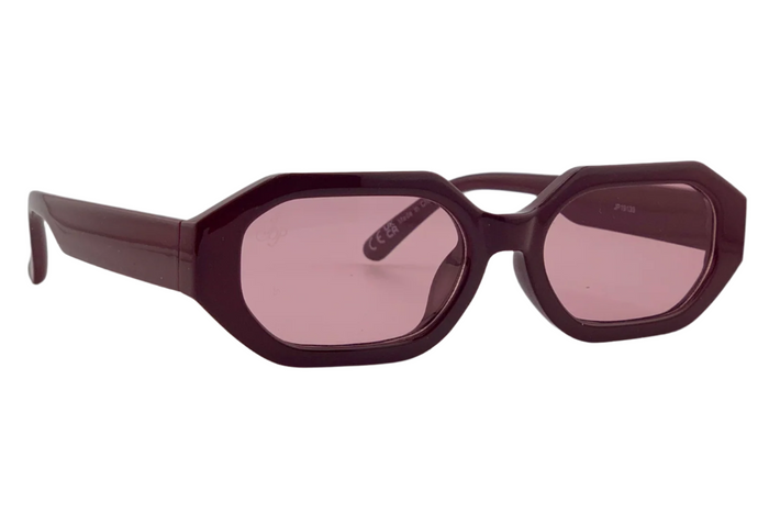 jeepers peepers DARK PINK HEXAGON FRAME WITH PINK LENSES