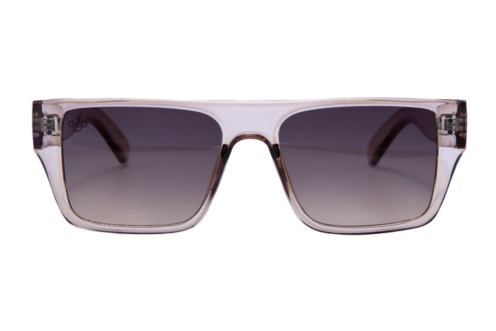 Jeepers Peepers FLAT BROW FRAME IN BEIGE WITH SMOKE LENSES