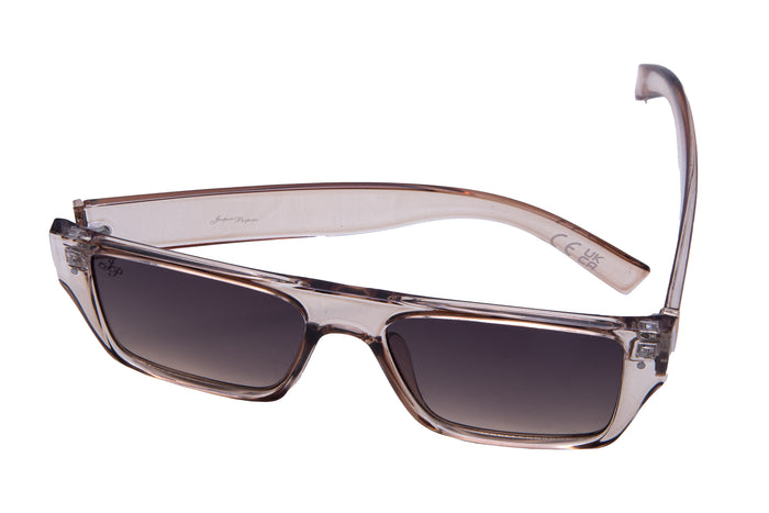 Jeepers Peepers FLAT BROW FRAME IN BEIGE WITH SMOKE LENSES