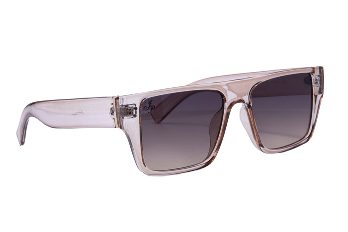 jeepers peepers FLAT BROW FRAME IN BEIGE WITH SMOKE LENSES