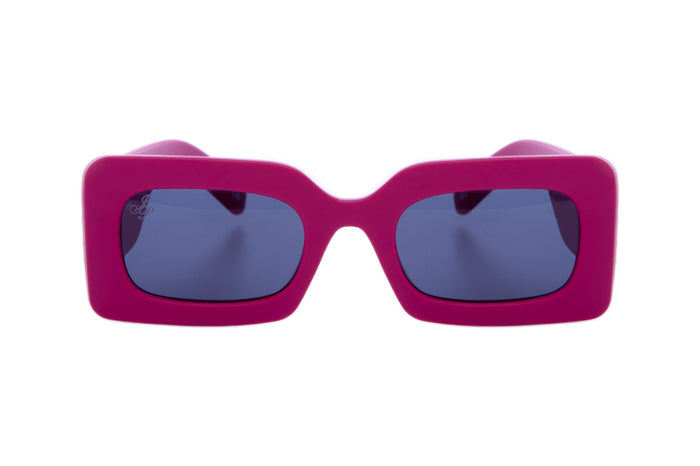 Jeepers Peepers FUCHSIA RECTANGLE FRAME WITH SMOKE LENSES