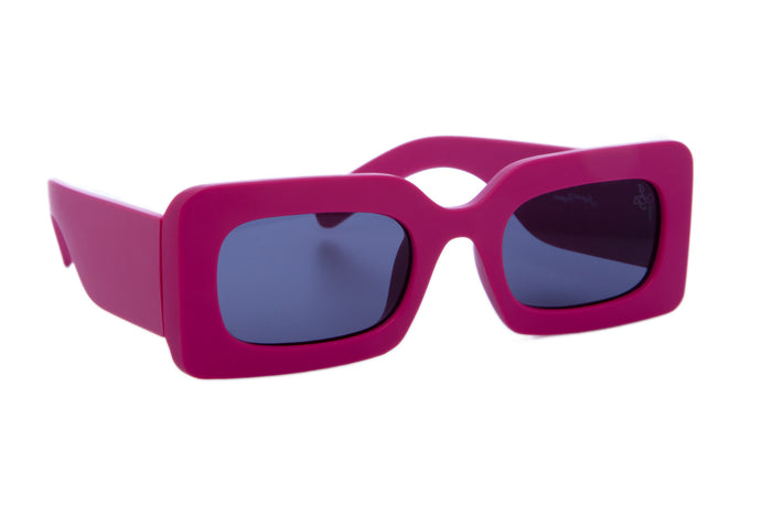 jeepers peepers FUCHSIA RECTANGLE FRAME WITH SMOKE LENSES