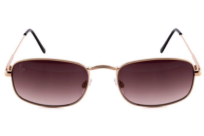 Jeepers Peepers GOLD RECTANGLE FRAME WITH BROWN GRAD LENSES
