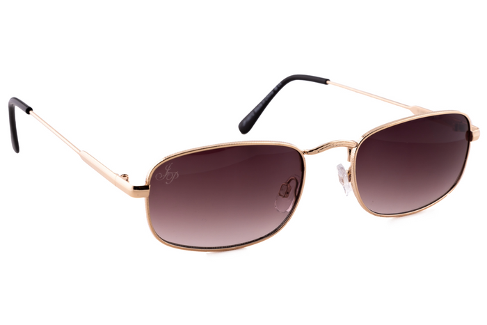 jeepers peepers GOLD RECTANGLE FRAME WITH BROWN GRAD LENSES