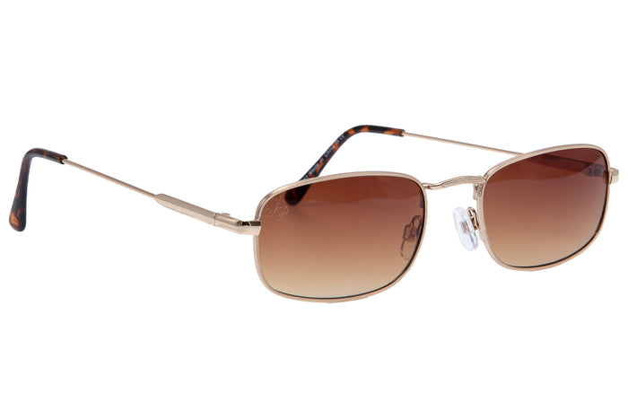 jeepers peepers GOLD RECTANGLE FRAME WITH BROWN LENSES