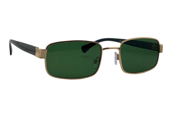 jeepers peepers GOLD RECTANGLE FRAME WITH GREEN LENSES