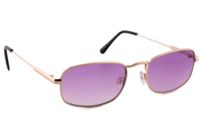 jeepers peepers GOLD RECTANGLE FRAME WITH PURPLE LENSES
