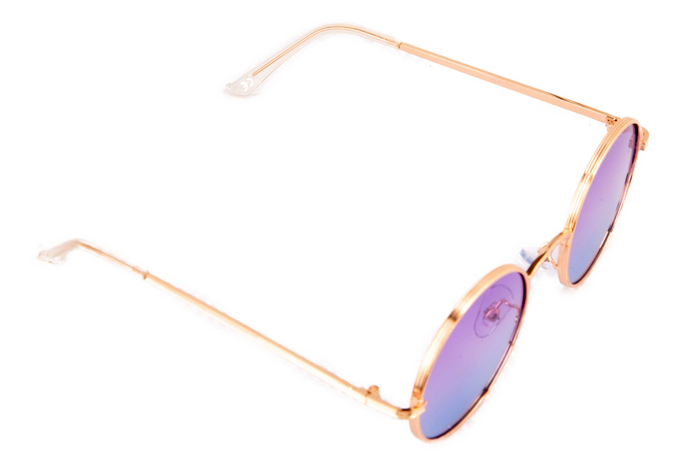 Jeepers Peepers GOLD ROUND FRAME WITH PURPLE GRADIENT LENSES