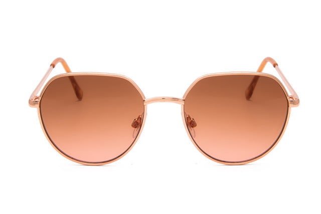 Jeepers Peepers GOLD ROUND METAL FRAMES WITH ORANGE LENSES