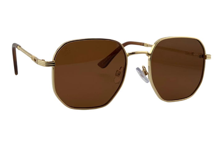 jeepers peepers GOLD SQUARE FRAME WITH BROWN LENSES