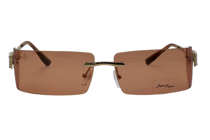 Jeepers Peepers GOLD VISOR FRAME WITH ORANGE LENSES