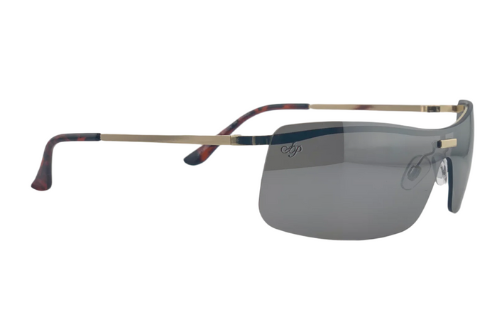 Jeepers Peepers GOLD VISOR FRAME WITH SILVER LENSES
