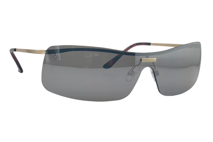 jeepers peepers GOLD VISOR FRAME WITH SILVER LENSES