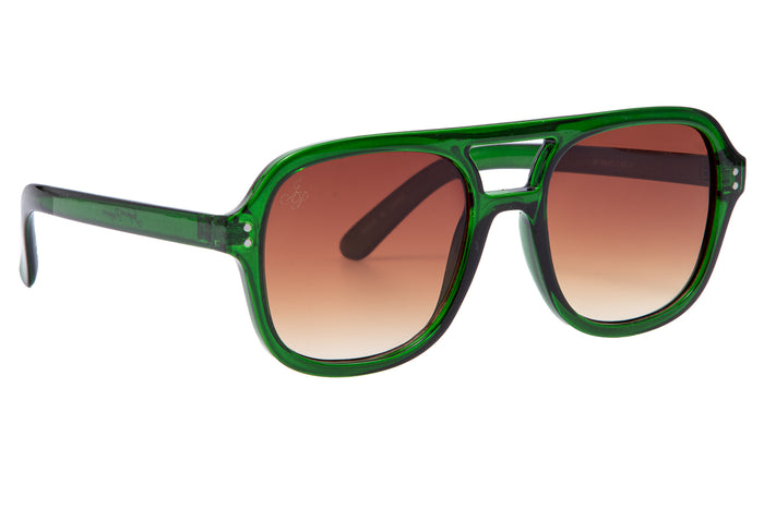 jeepers peepers GREEN AVIATOR FRAME WITH BROWN LENSES