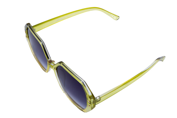 Jeepers Peepers GREEN HEXAGON FRAME WITH BLUE LENSES