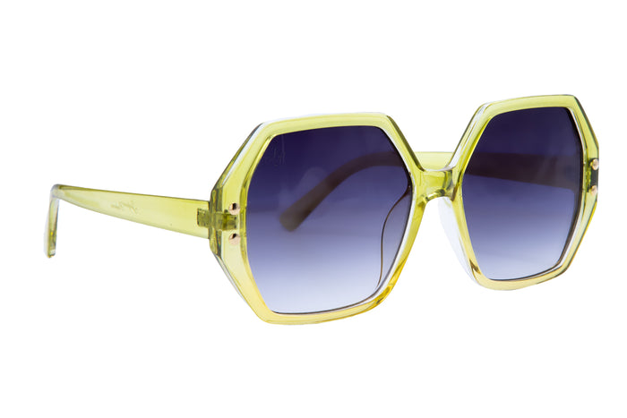 jeepers peepers GREEN HEXAGON FRAME WITH BLUE LENSES