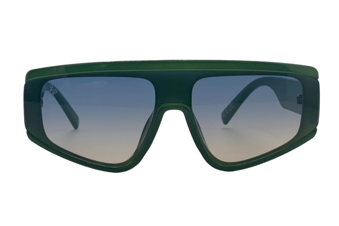 Jeepers Peepers GREEN VISOR FRAME WITH BLUE GRAD LENSES
