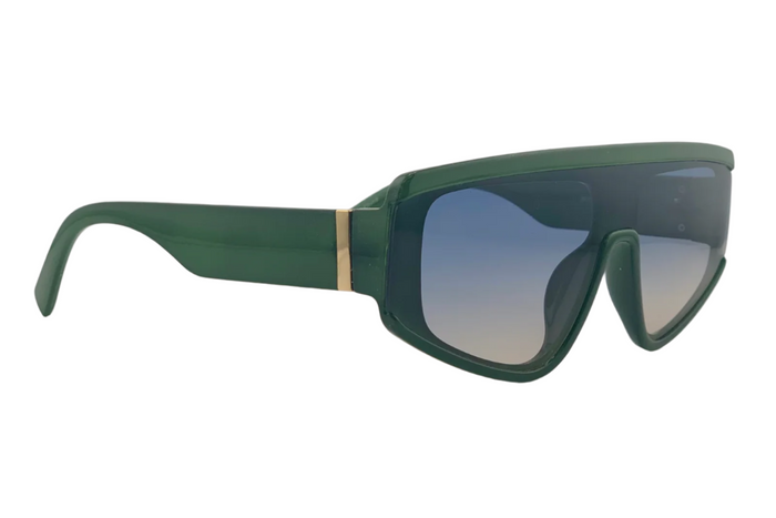 Jeepers Peepers GREEN VISOR FRAME WITH BLUE GRAD LENSES