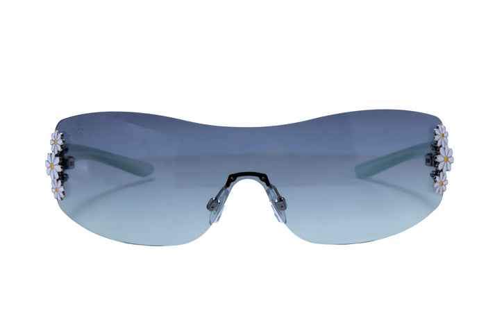 Jeepers Peepers GREEN VISOR WITH DAISY FLOWER DETAIL