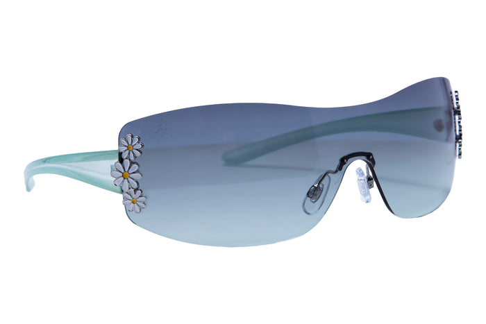 jeepers peepers GREEN VISOR WITH DAISY FLOWER DETAIL