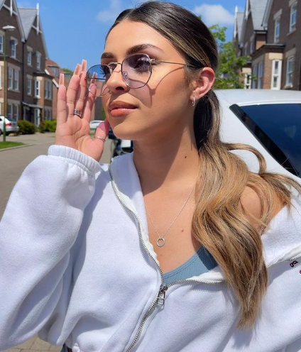 Jeepers Peepers HEXAGON STYLE IN GOLD WITH BLUE LENSES