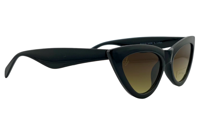 Jeepers Peepers BLACK CAT EYE WITH BROWN LENSES