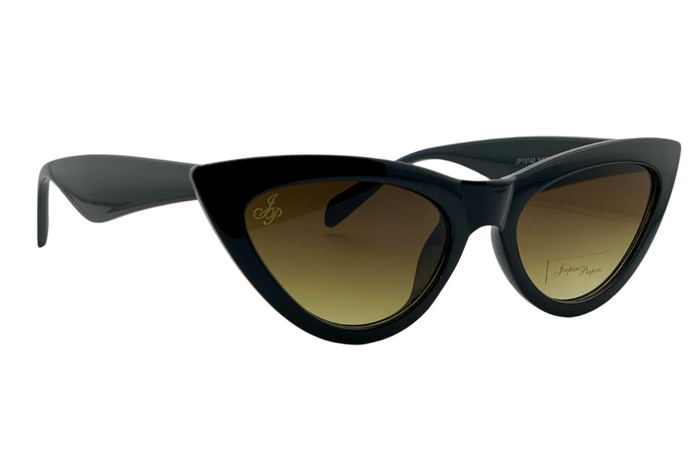 jeepers peepers BLACK CAT EYE WITH BROWN LENSES