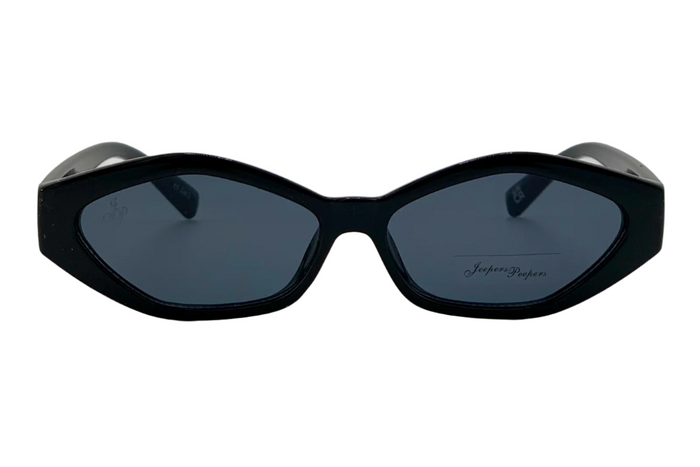 Jeepers Peepers BLACK OVAL FRAME WITH GREY LENSES