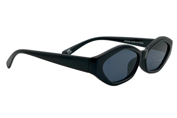 Jeepers Peepers BLACK OVAL FRAME WITH GREY LENSES