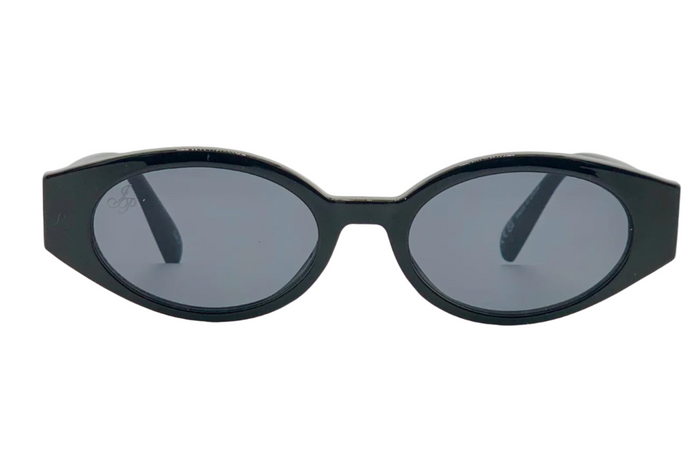 Jeepers Peepers BLACK OVAL FRAME WITH GREY LENSES