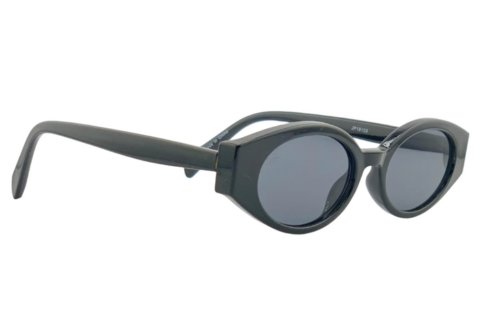Jeepers Peepers BLACK OVAL FRAME WITH GREY LENSES