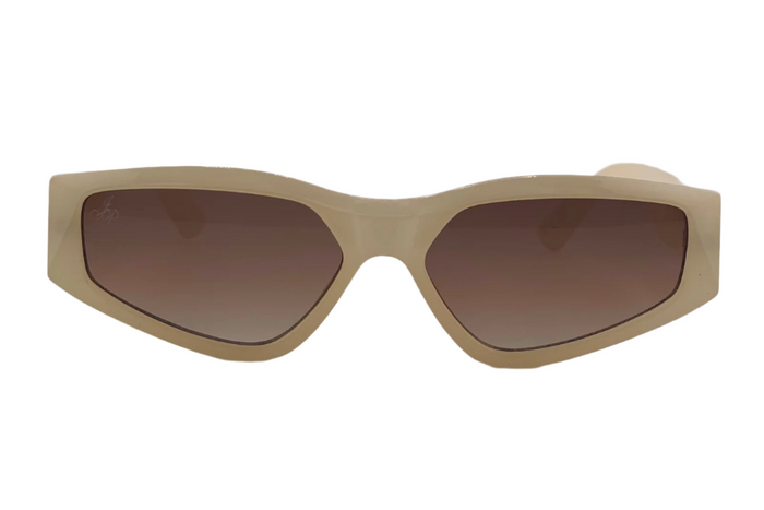 Jeepers Peepers CREAM OVAL FRAME WITH BROWN LENSES