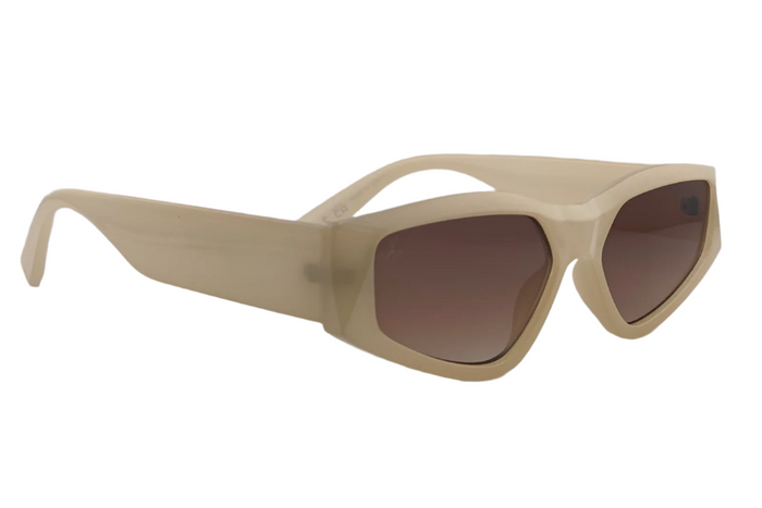 Jeepers Peepers CREAM OVAL FRAME WITH BROWN LENSES