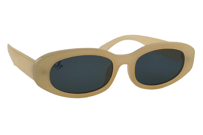 jeepers peepers CREAM OVAL FRAME WITH GREY LENSES