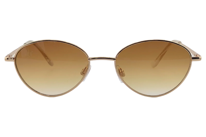 Jeepers Peepers GOLD OVAL FRAME WITH BROWN LENSES