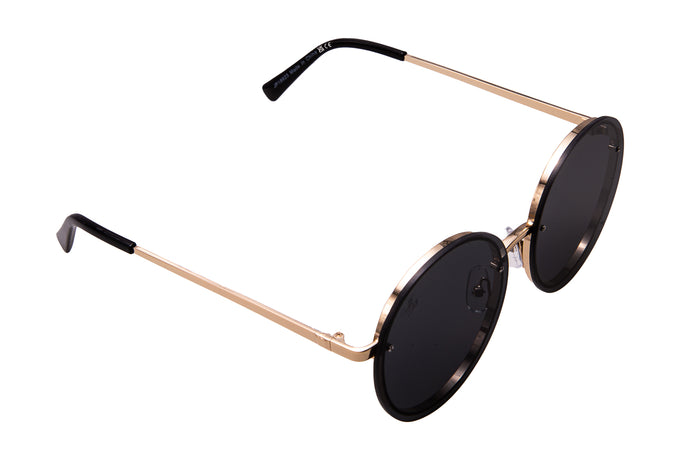Jeepers Peepers GOLD ROUND FRAME WITH BLACK LENSES