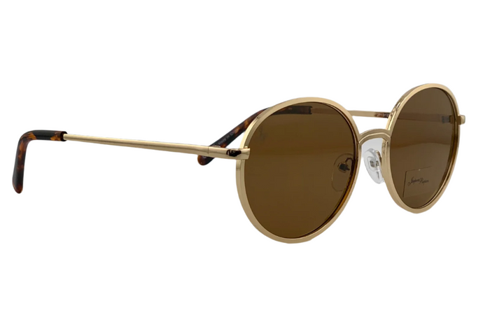 Jeepers Peepers GOLD ROUND FRAME WITH BROWN LENSES